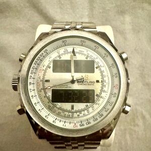 Breitling Silver Chrono-Matic Men's Watch